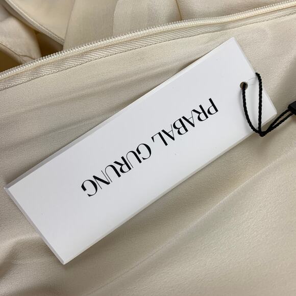 PRABAL GURUNG Size 10 Cream Wool A-Line Dress - Picture 6 of 7